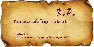 Keresztény Patrik névjegykártya